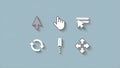 Set of computer cursor icons on a light blue background Royalty Free Stock Photo