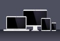 A set of computer devices. Vector illustration EPS 10 Royalty Free Stock Photo