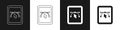 Set Computer display with vector design program icon isolated on isolated on black and white background. Photo editor Royalty Free Stock Photo