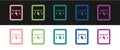 Set Computer display with vector design program icon isolated on isolated on black and white background. Photo editor Royalty Free Stock Photo