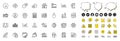 Set of Computer fingerprint, Transform and Influence line icons for web app. Pictogram icon Vector