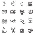 Set of computer and internet network icons Royalty Free Stock Photo
