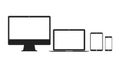 Set of computer, laptop, tablet and smartphone icons. Vector illustration Royalty Free Stock Photo