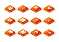 Set Computer monitor, Neural network, Processor CPU, Web developer programming code, Network cloud connection, Mobile Royalty Free Stock Photo