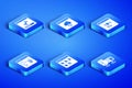 Set Computer monitor screen, Loading data window, Browser files, Software, Cloud technology transfer and Page with 404 Royalty Free Stock Photo
