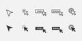 Set of computer mouse click cursor icons Royalty Free Stock Photo