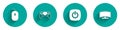 Set Computer mouse, Game controller or joystick, Power button and monitor icon with long shadow. Vector Royalty Free Stock Photo