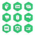 Set Computer mouse, Web development, UI or UX design, Monitor and mobile, and Front end icon. Vector Royalty Free Stock Photo