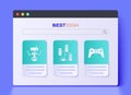 Set Computer network, Robot and Gamepad icon. Vector Royalty Free Stock Photo