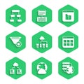 Set Computer network, Social, Network cloud connection, Browser files, Cloud technology data transfer, Filter setting Royalty Free Stock Photo