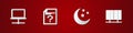 Set Computer network, Unknown document, Moon and stars and Server, Data, Web Hosting icon. Vector Royalty Free Stock Photo