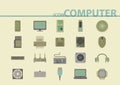 set of computer parts. Vector illustration decorative design Royalty Free Stock Photo