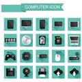 set of computer parts. Vector illustration decorative design Royalty Free Stock Photo