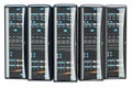 Set of Computer Server Racks, 3D rendering Royalty Free Stock Photo
