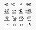 Set of computer web icons, internet and network, linear graphic design Royalty Free Stock Photo