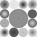 Set of concentric circle elements. Vector illustration for sound