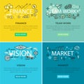 Set of Conceptual Business Vector Web Banners Royalty Free Stock Photo