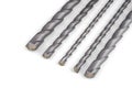 Set of concrete drills on a white background Royalty Free Stock Photo