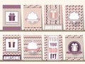 Set of Congratulation brochures in vintage style .Vector eps10