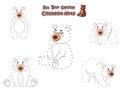 Set Connect The Dots and Draw Cute Bears Cartoon. Educational Game for Kids. Vector Illustration Animal Frame