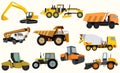 Set of construction equipment.