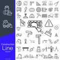 Set of construction icons line, web icon, isolated icon on white background, construction, repair, construction tools Royalty Free Stock Photo