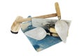 Set of construction lute trowels tool isolated