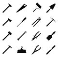 Set of construction tools, collection of tool icons Royalty Free Stock Photo