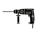 a set of construction tools puncher, black icon stencil Royalty Free Stock Photo