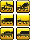Set of construction transport with button Royalty Free Stock Photo