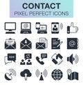 Set of contact and communication icons.