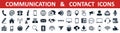 Set contact icons, communication signs - vector Royalty Free Stock Photo