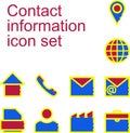 A set of Contact information Icons. Buttons vector icon set. communication symbols collection, vector sketches. email, address, Royalty Free Stock Photo