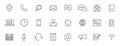 Set of 24 Contact Us web icons in line style. Web and mobile icon. Chat, support, message, phone. Vector illustration Royalty Free Stock Photo