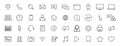 Set of 40 Contact Us web icons in line style. Web and mobile icon. Chat, support, message, phone. Vector illustration Royalty Free Stock Photo