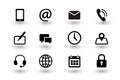 Set of contact us and web communacation icons. Simple flat black vector icons collection isolated on white background Royalty Free Stock Photo