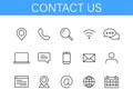 Set of Contact Us web icons in line style. Web and mobile icon. Chat, support, message, phone. Vector illustration Royalty Free Stock Photo