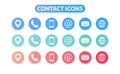 Set of Contact Us web icons in line style. Web and mobile icon. Chat, support, message, phone. Vector illustration Royalty Free Stock Photo