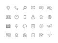 Set of 24 Contact Us web icons in line style. Web and mobile icon. Chat, support, message, phone. Vector illustration