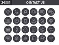 Set of Contact Us web icons in line style. Web and mobile icon. Chat, support, message, phone. Vector illustration Royalty Free Stock Photo