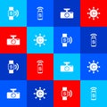 Set Contactless payment, , Car DVR and Copywriting network icon. Vector