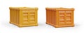 Set of containers for cargo transportation. Metal distribution box