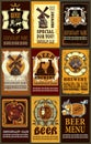 Set contains images of beer labels design with different beer e