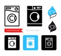 Set of contour and silhouette washing machine icons