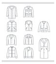 Set of contours of men`s jackets