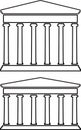 Set of contours of portico , ancient temple Royalty Free Stock Photo