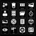 Set of Controls, Menu, View, Note, Picture, Folder, Upload, Book Royalty Free Stock Photo