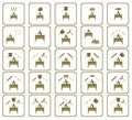 Set of coocing on brazier icons. Vector illustration