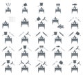 Set of coocing on brazier icons