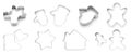 Set with cookie cutters of different shapes on white background. Banner design Royalty Free Stock Photo